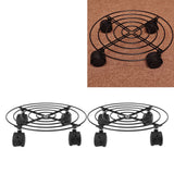 2 PCS Outdoor Plant Dolly with Lockable Wheels Iron and PVC High Load Bearing Rolling Plant Stand Base for Large Plants