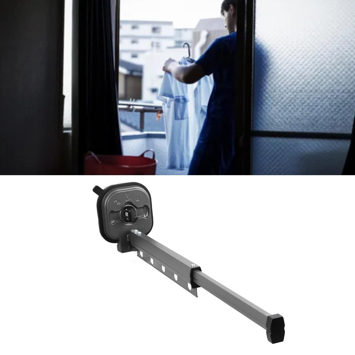 Wall Mounted Clothes Drying Rack Space Saving Laundry Clothes Rack Retractable Dryer Collapsible for Balcony Laundry Punch Free 1 Fold Grey