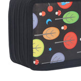 Colored Pencil Case Pencil Holder with Zipper Closure Large Capacity Pencil Case Foldable Colored Pencil Bag Cartoon Black 4 Layers 72 Holes - Extra Image