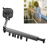 Retractable Clothes Drying Rack Wall Mount Drill Free Bifold Windproof Space Saver Suction Cup Clothes Hanger for Laundry