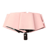 Travel Umbrella Sun Rain 3 Fold 8 Ribs Button Operation Light Weight Umbrella for Women Girl Daily Men Light Pink