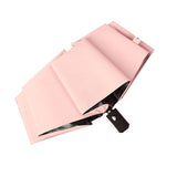 Travel Umbrella Sun Rain 3 Fold 8 Ribs Button Operation Light Weight Umbrella for Women Girl Daily Men Light Pink