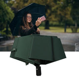 Travel Umbrella Sun Rain 3 Fold 8 Ribs Button Operation Light Weight Umbrella for Women Girl Daily Men Dark Blue - Extra Image