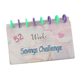 Savings Binder 52 Week Savings Challenge Money Book Fun Budget Binder Book Organizer with Cash Envelopes - Front View