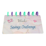 Savings Binder 52 Week Savings Challenge Money Book Fun Budget Binder Book Organizer with Cash Envelopes - Rear View