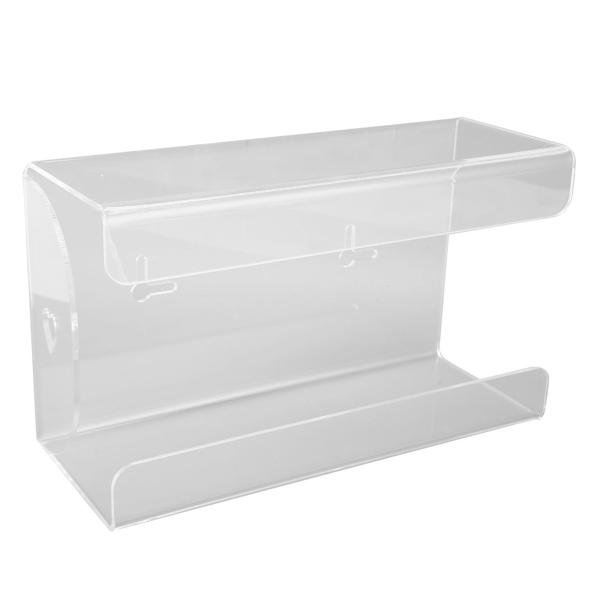 Glove Box Holder Dispenser Wall Mounted Tissue Holder Clear with Adhesive Expansion Screw for Home Kitchen