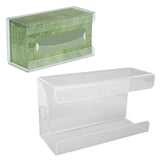 Glove Box Holder Dispenser Wall Mounted Tissue Holder Clear with Adhesive Expansion Screw for Home Kitchen