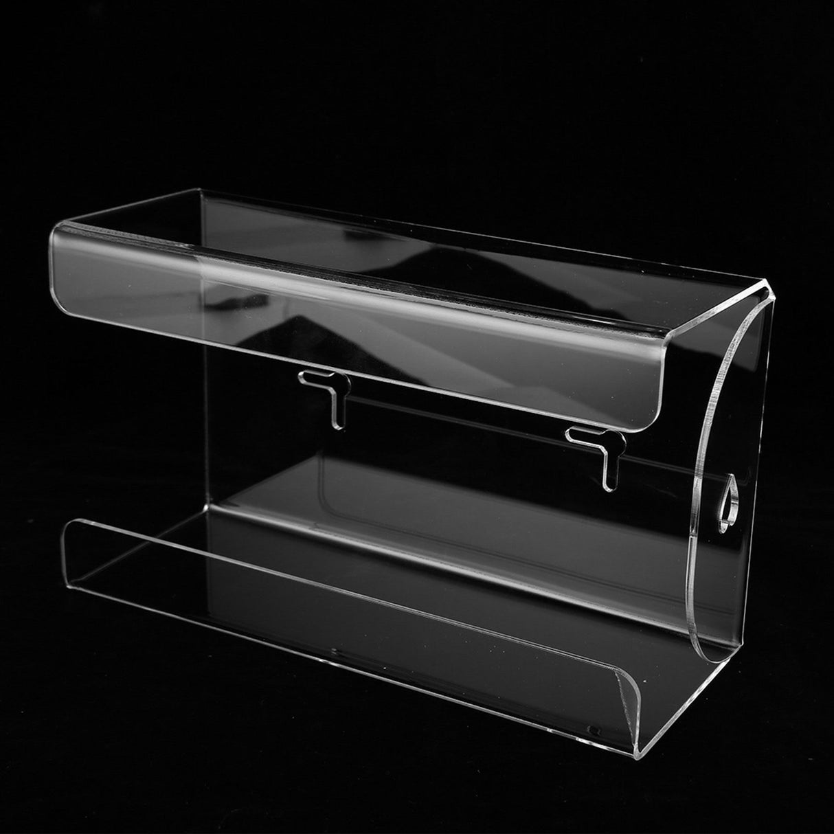 Glove Box Holder Dispenser Wall Mounted Tissue Holder Clear with Adhesive Expansion Screw for Home Kitchen