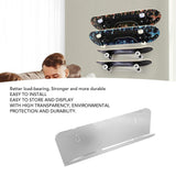 Skateboard Wall Mount Display Rack Acrylic Skateboard Hanger Wall Mount Deck Clear Display Storage Longboard Wall Rack