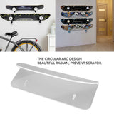 Skateboard Wall Mount Display Rack Acrylic Skateboard Hanger Wall Mount Deck Clear Display Storage Longboard Wall Rack