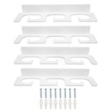 4Pcs Fishing Rod Holder Rugged Space Saving Stylish Holding 6 Rods Wall Mounted Fishing Pole Rack for Indoor Outdoor White