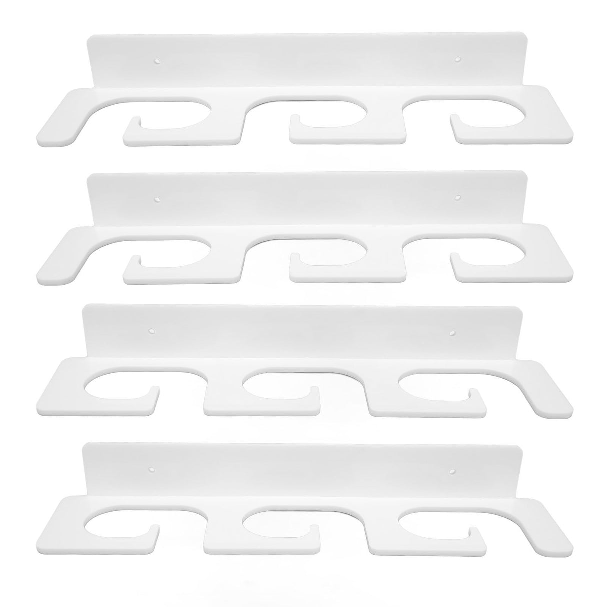 4Pcs Fishing Rod Holder Rugged Space Saving Stylish Holding 6 Rods Wall Mounted Fishing Pole Rack for Indoor Outdoor White