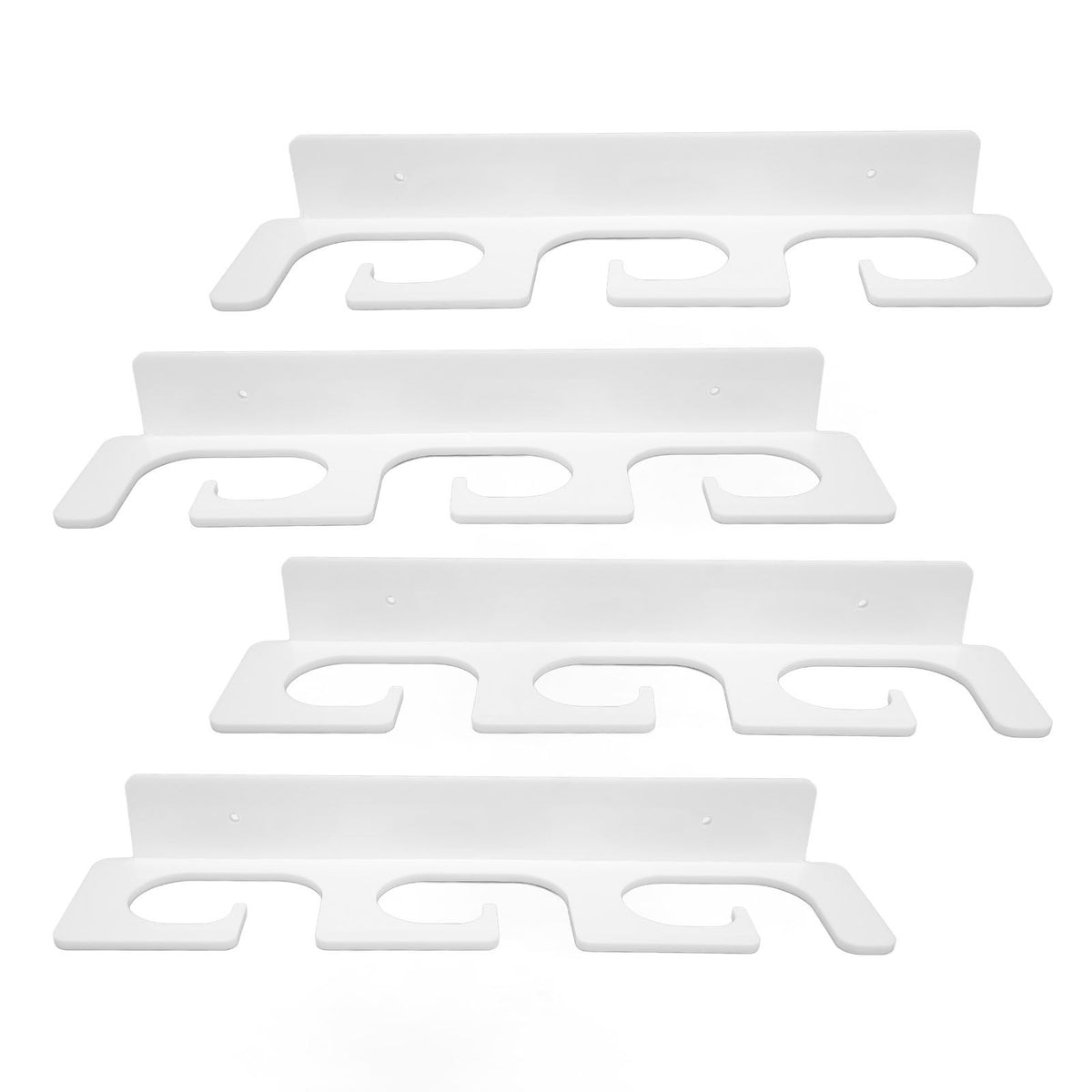4Pcs Fishing Rod Holder Rugged Space Saving Stylish Holding 6 Rods Wall Mounted Fishing Pole Rack for Indoor Outdoor White