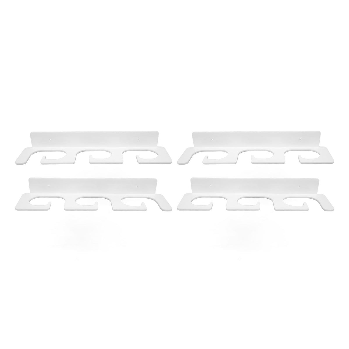4Pcs Fishing Rod Holder Rugged Space Saving Stylish Holding 6 Rods Wall Mounted Fishing Pole Rack for Indoor Outdoor White