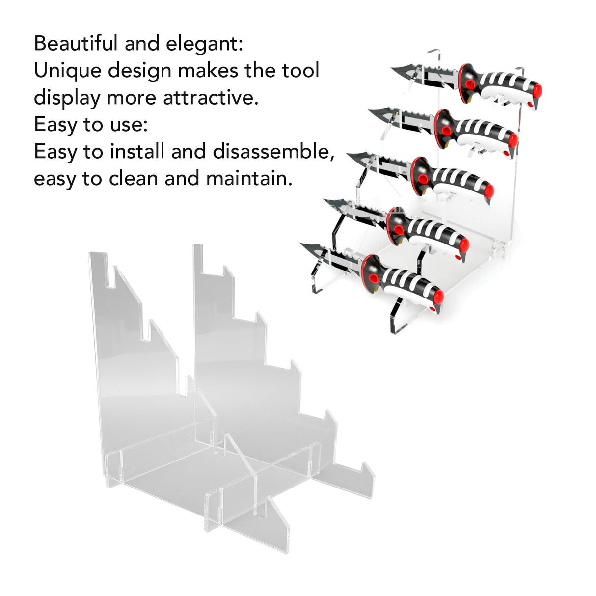 Acrylic Knife Bayonet Stand Compact Transparent Multifunctional Detachable Knife Holder for Small Tools