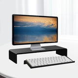 Acrylic Tilted Computer Keyboard Holder Low Front Lip Polished Finish Keyboard Riser Keyboard Holder for Office Black - Extra Image
