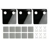 3 PCS Small Security Cameras Wall Shelf with 6 Cable Clips 10PCS Tapes Acrylic Waterproof Drill Free Adhesive Floating Shelf for Speakers Black