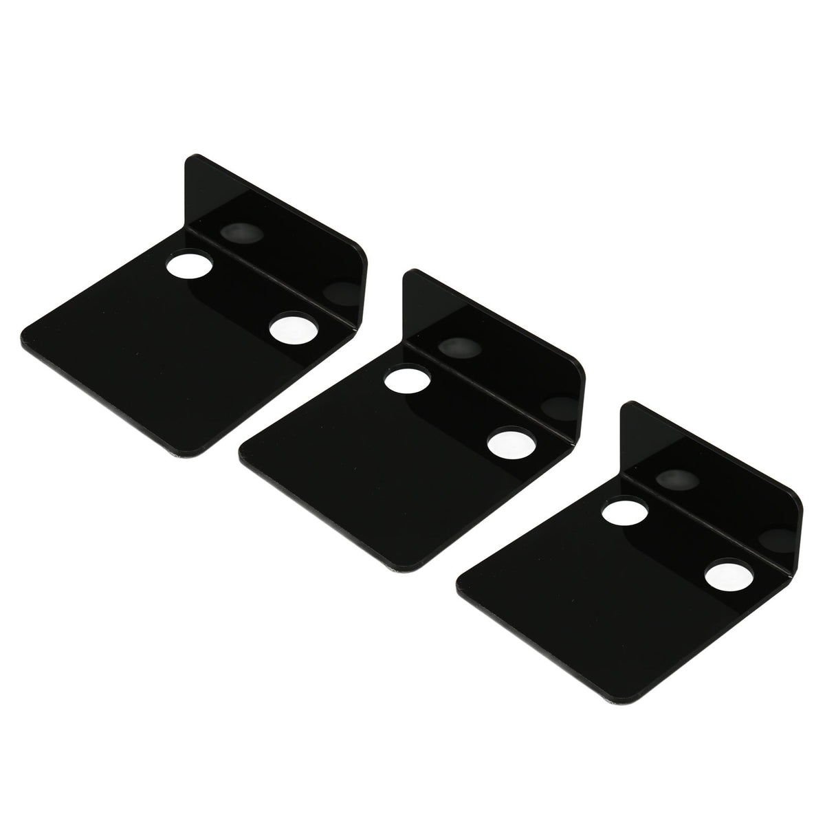 3 PCS Small Security Cameras Wall Shelf with 6 Cable Clips 10PCS Tapes Acrylic Waterproof Drill Free Adhesive Floating Shelf for Speakers Black