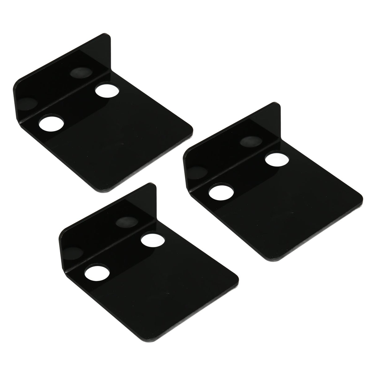 3 PCS Small Security Cameras Wall Shelf with 6 Cable Clips 10PCS Tapes Acrylic Waterproof Drill Free Adhesive Floating Shelf for Speakers Black