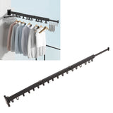 Clothes Hanger Rack Wall Mounted Hole Free Retractable Aluminum Laundry Drying Rack for Indoor Balcony 3 Fold - Extra Image