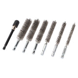 7Pcs Stainless Steel Bore Brush Stainless Steel Bristles Wire Brush in Different Sizes for Power Drill Cleaning