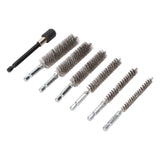 7Pcs Stainless Steel Bore Brush Stainless Steel Bristles Wire Brush in Different Sizes for Power Drill Cleaning