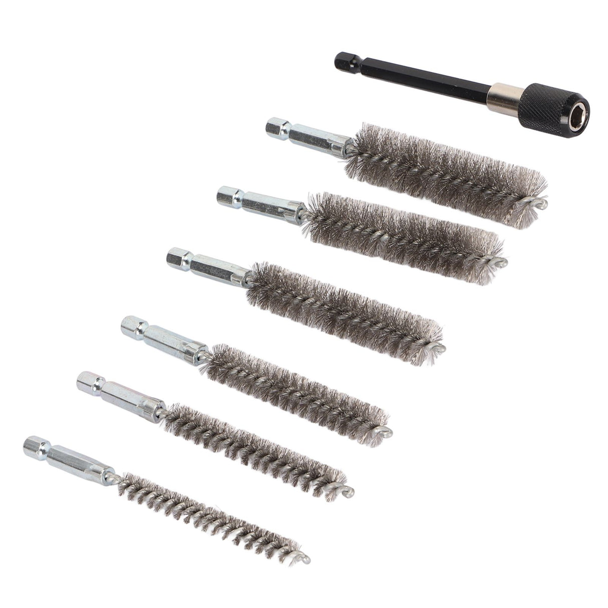 7Pcs Stainless Steel Bore Brush Stainless Steel Bristles Wire Brush in Different Sizes for Power Drill Cleaning