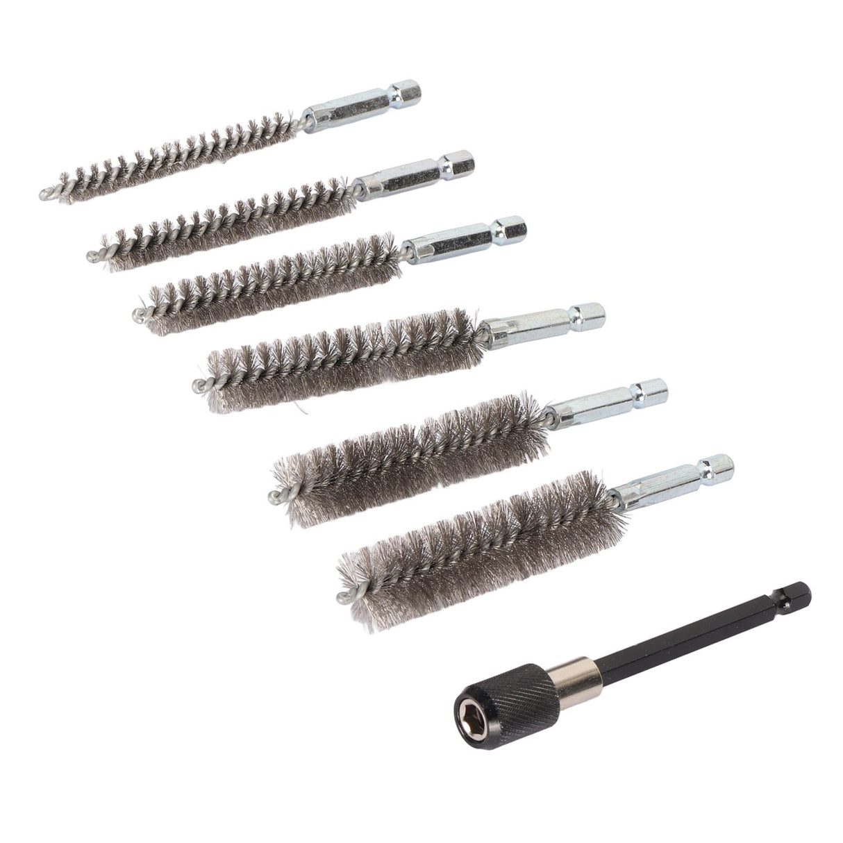 7Pcs Stainless Steel Bore Brush Stainless Steel Bristles Wire Brush in Different Sizes for Power Drill Cleaning