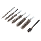 7Pcs Stainless Steel Bore Brush Stainless Steel Bristles Wire Brush in Different Sizes for Power Drill Cleaning