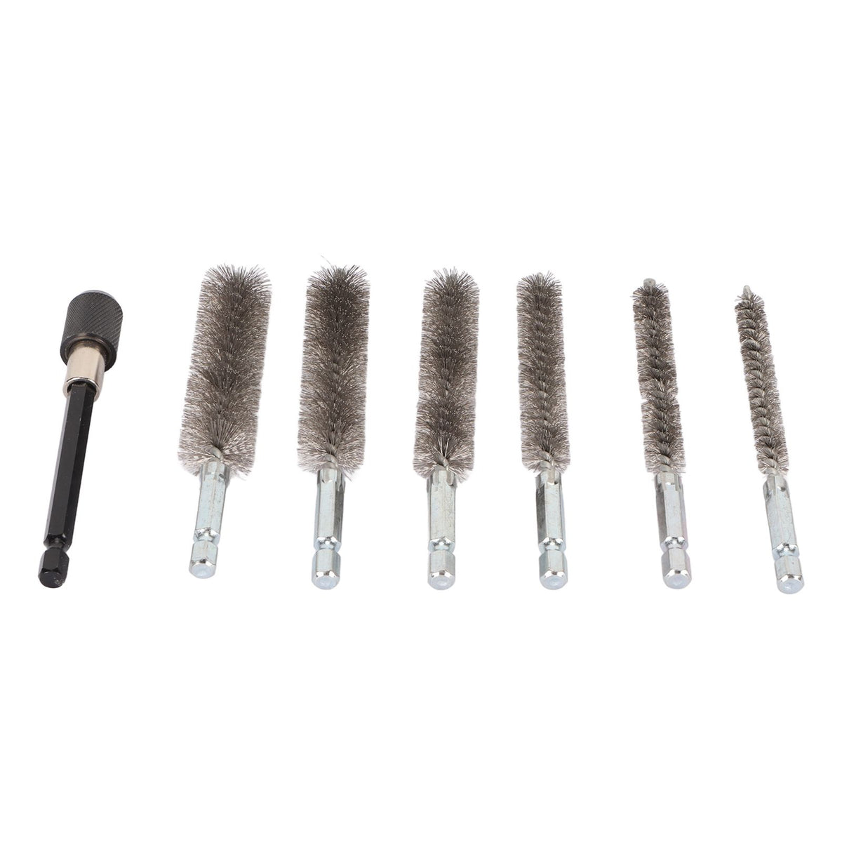 7Pcs Stainless Steel Bore Brush Stainless Steel Bristles Wire Brush in Different Sizes for Power Drill Cleaning
