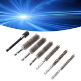 7Pcs Stainless Steel Bore Brush Stainless Steel Bristles Wire Brush in Different Sizes for Power Drill Cleaning