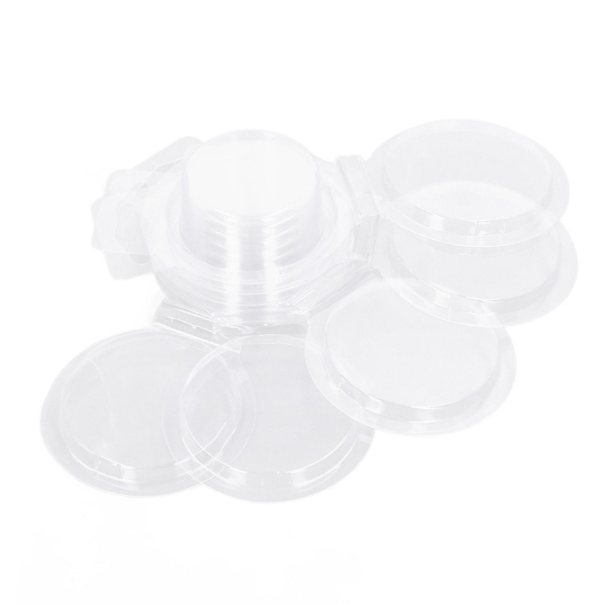 100PCS Wax Melt Molds Calmshell PET Separate Transparent Hanging Hole Empty Wax Melt Container for DIY Candles Chocolate Round