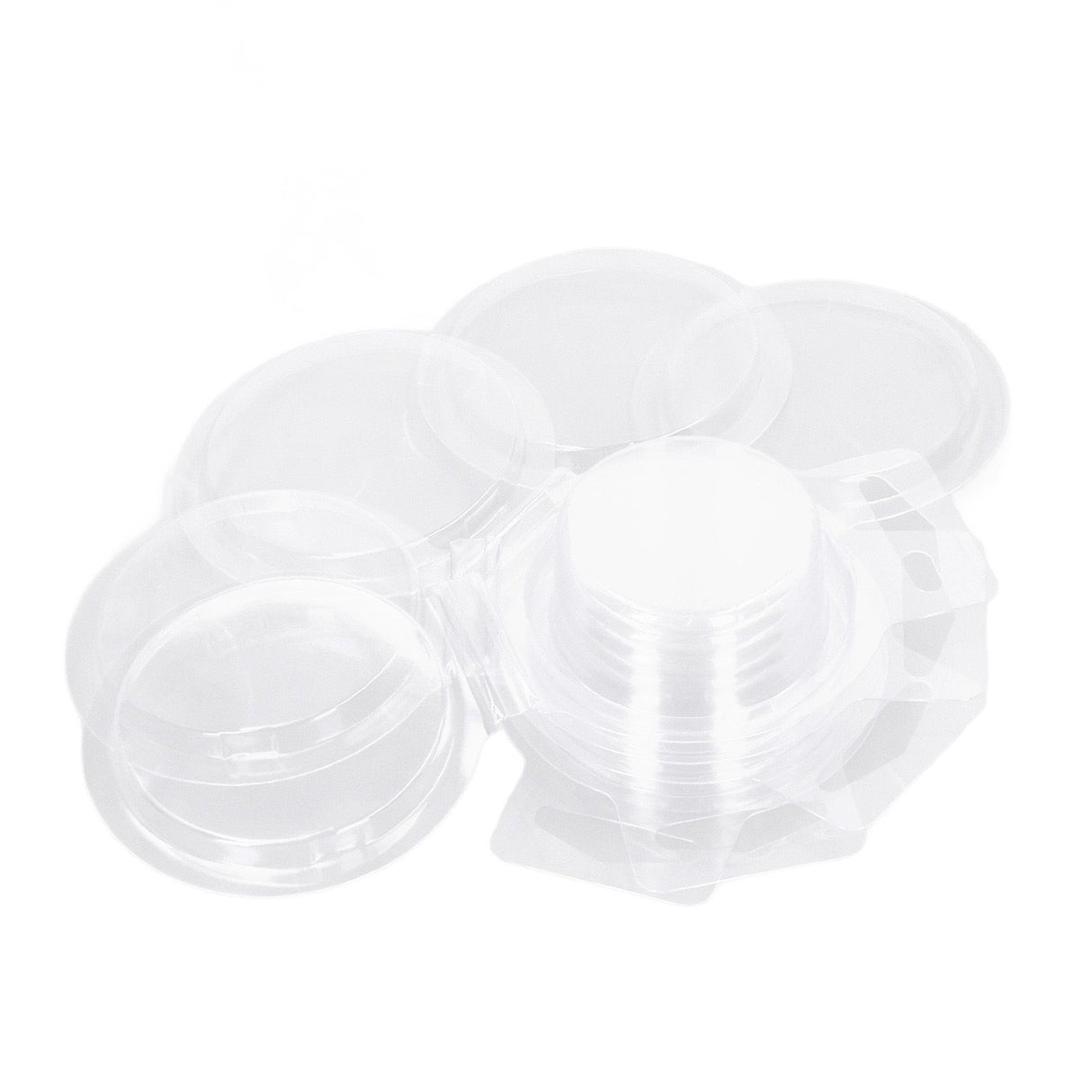 100PCS Wax Melt Molds Calmshell PET Separate Transparent Hanging Hole Empty Wax Melt Container for DIY Candles Chocolate Round