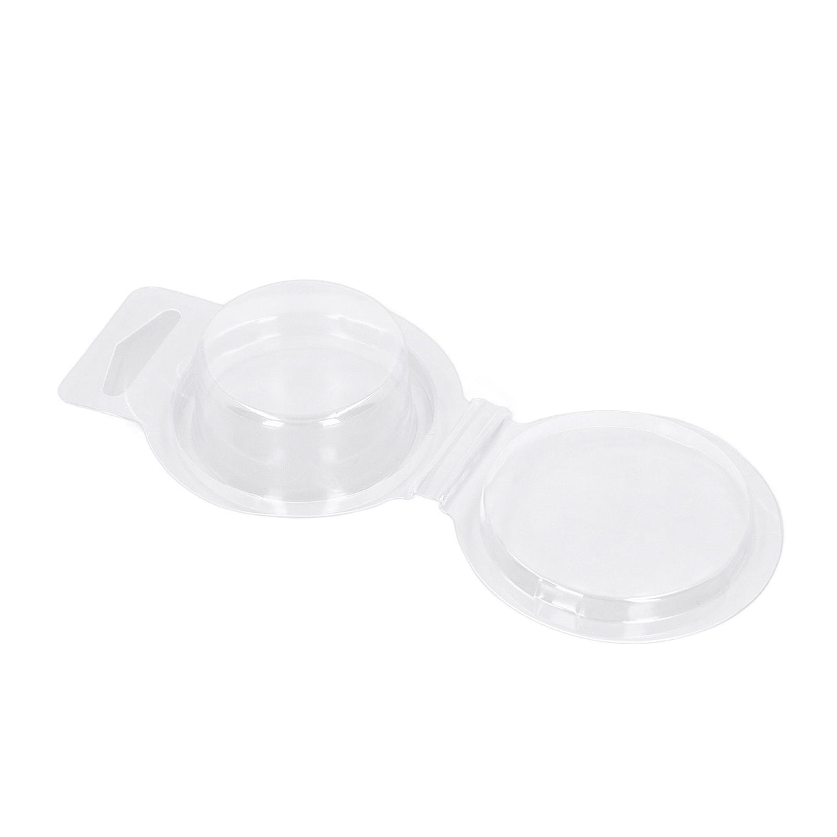 100PCS Wax Melt Molds Calmshell PET Separate Transparent Hanging Hole Empty Wax Melt Container for DIY Candles Chocolate Round
