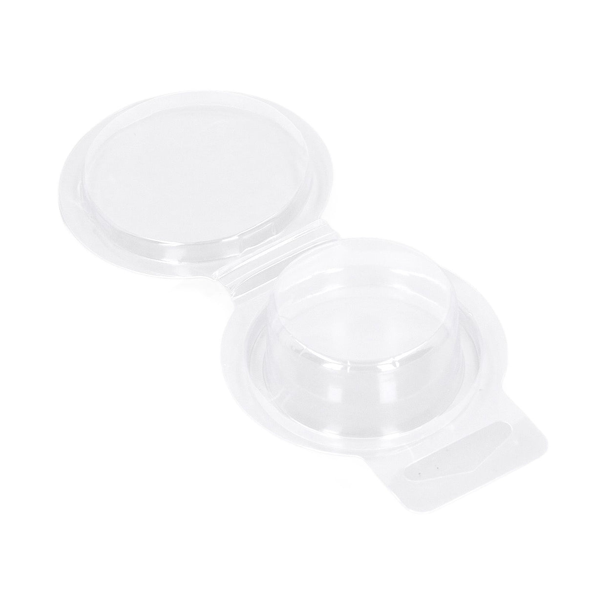 100PCS Wax Melt Molds Calmshell PET Separate Transparent Hanging Hole Empty Wax Melt Container for DIY Candles Chocolate Round