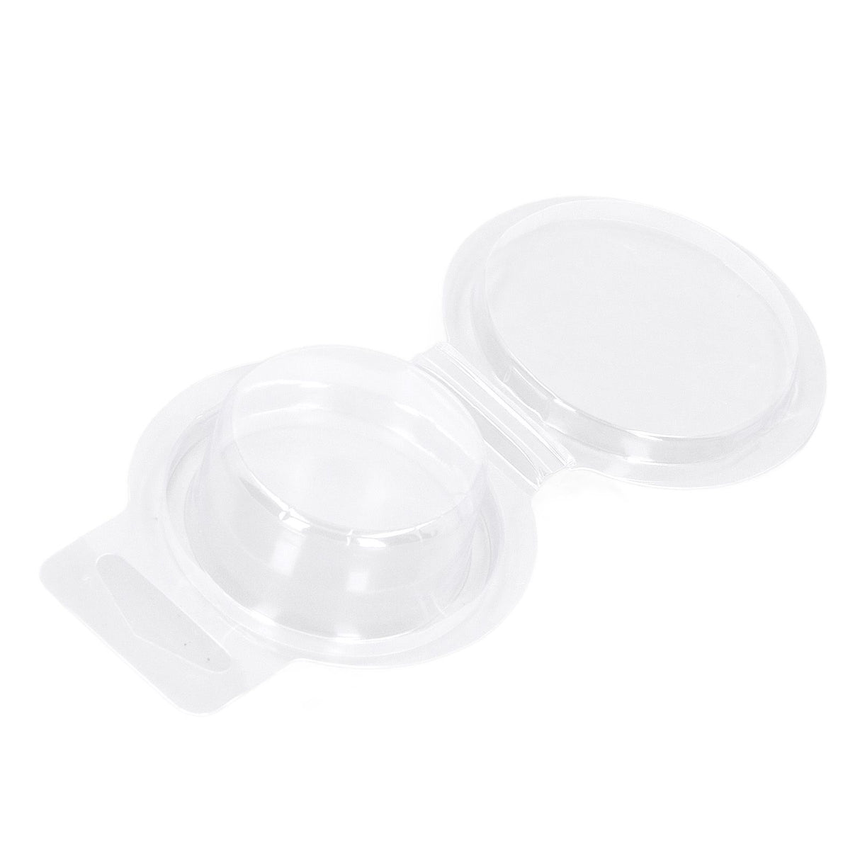 100PCS Wax Melt Molds Calmshell PET Separate Transparent Hanging Hole Empty Wax Melt Container for DIY Candles Chocolate Round