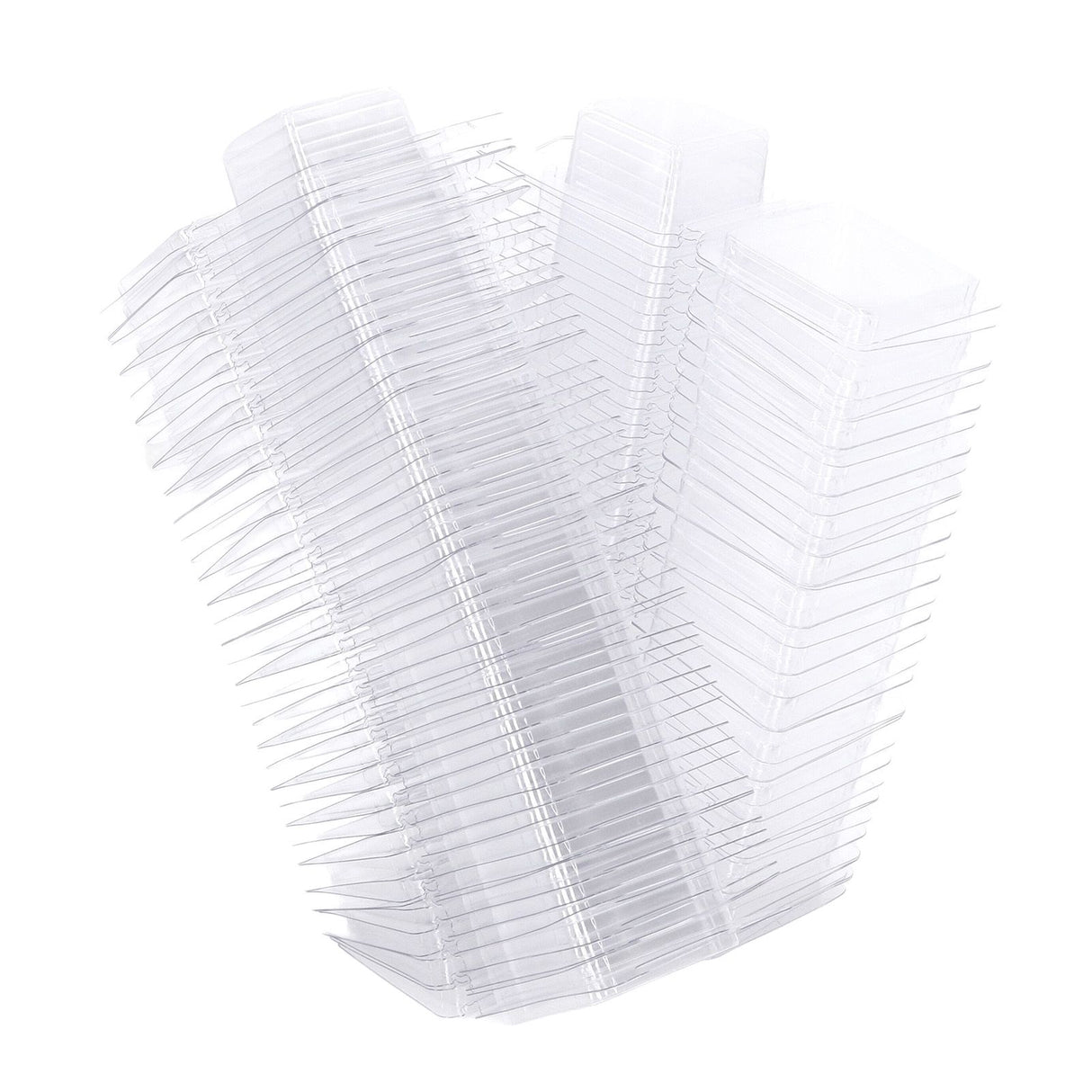100PCS Wax Melt Molds Calmshell PET Separate Transparent Hanging Hole Empty Wax Melt Container for DIY Candles Chocolate Rectangle