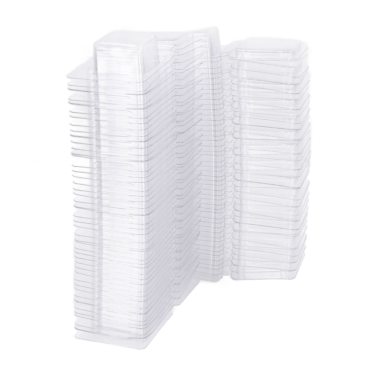 100PCS Wax Melt Molds Calmshell PET Separate Transparent Hanging Hole Empty Wax Melt Container for DIY Candles Chocolate Rectangle