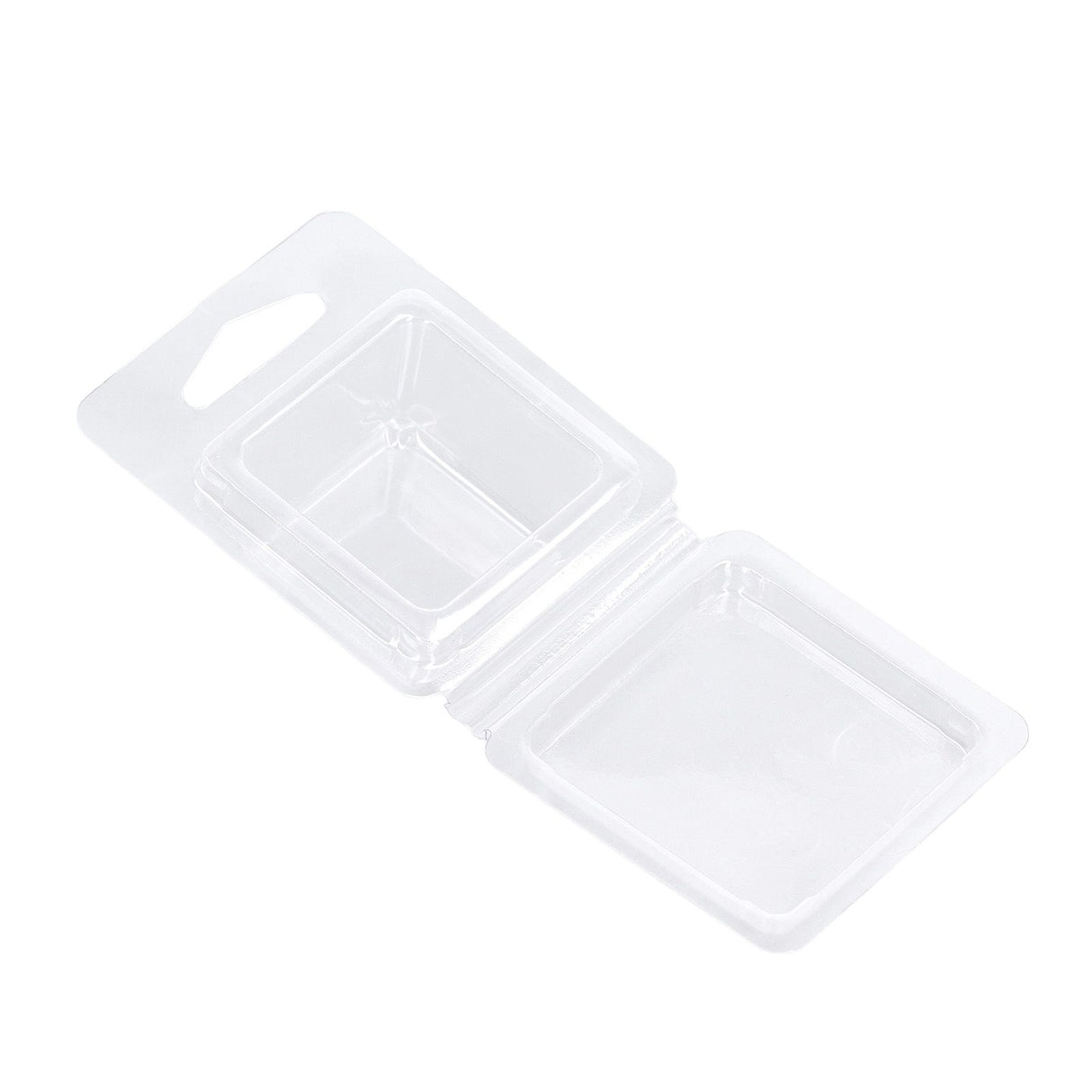 100PCS Wax Melt Molds Calmshell PET Separate Transparent Hanging Hole Empty Wax Melt Container for DIY Candles Chocolate Rectangle