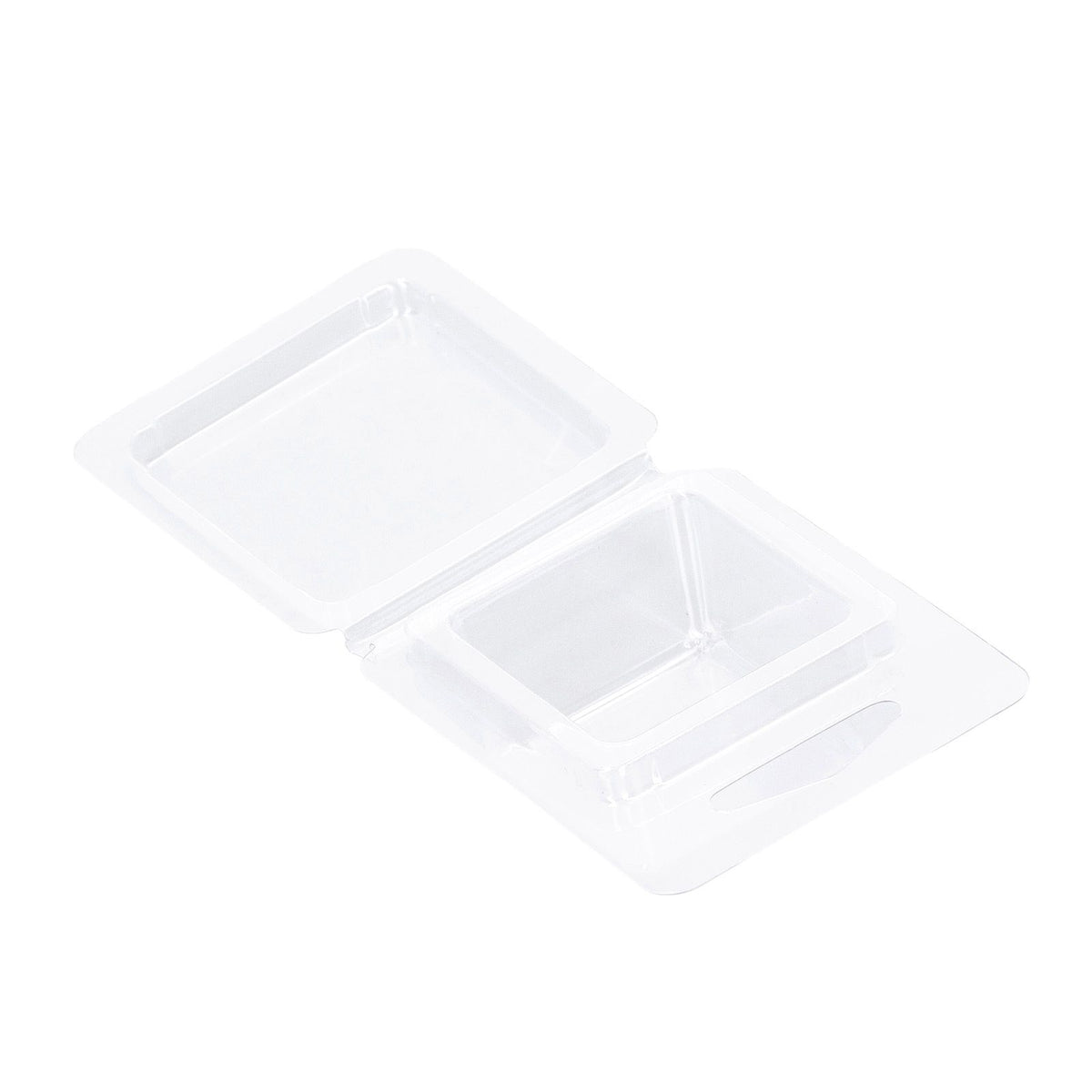 100PCS Wax Melt Molds Calmshell PET Separate Transparent Hanging Hole Empty Wax Melt Container for DIY Candles Chocolate Rectangle