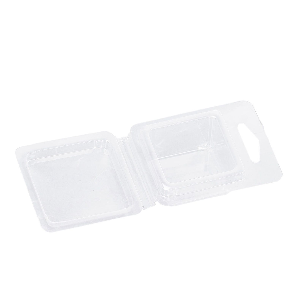 100PCS Wax Melt Molds Calmshell PET Separate Transparent Hanging Hole Empty Wax Melt Container for DIY Candles Chocolate Rectangle