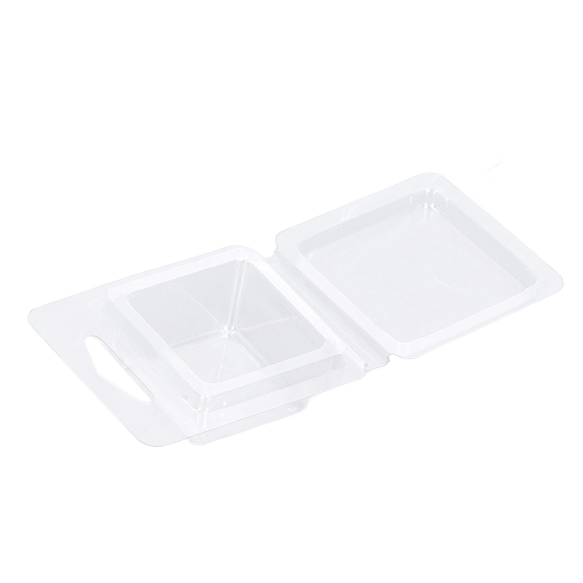 100PCS Wax Melt Molds Calmshell PET Separate Transparent Hanging Hole Empty Wax Melt Container for DIY Candles Chocolate Rectangle