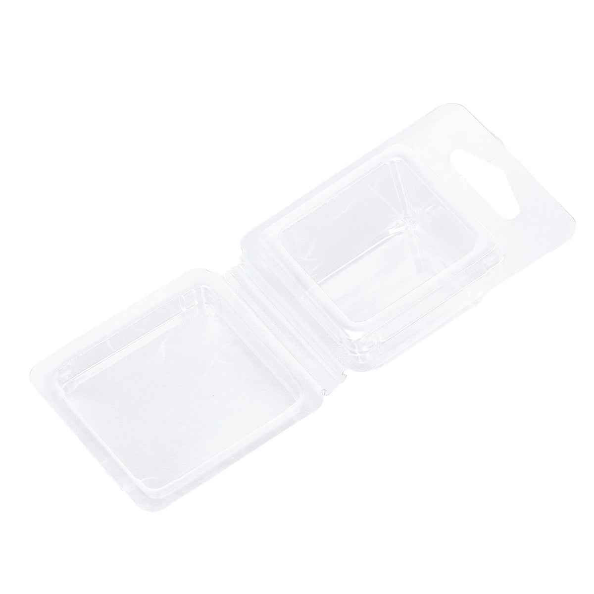 100PCS Wax Melt Molds Calmshell PET Separate Transparent Hanging Hole Empty Wax Melt Container for DIY Candles Chocolate Rectangle