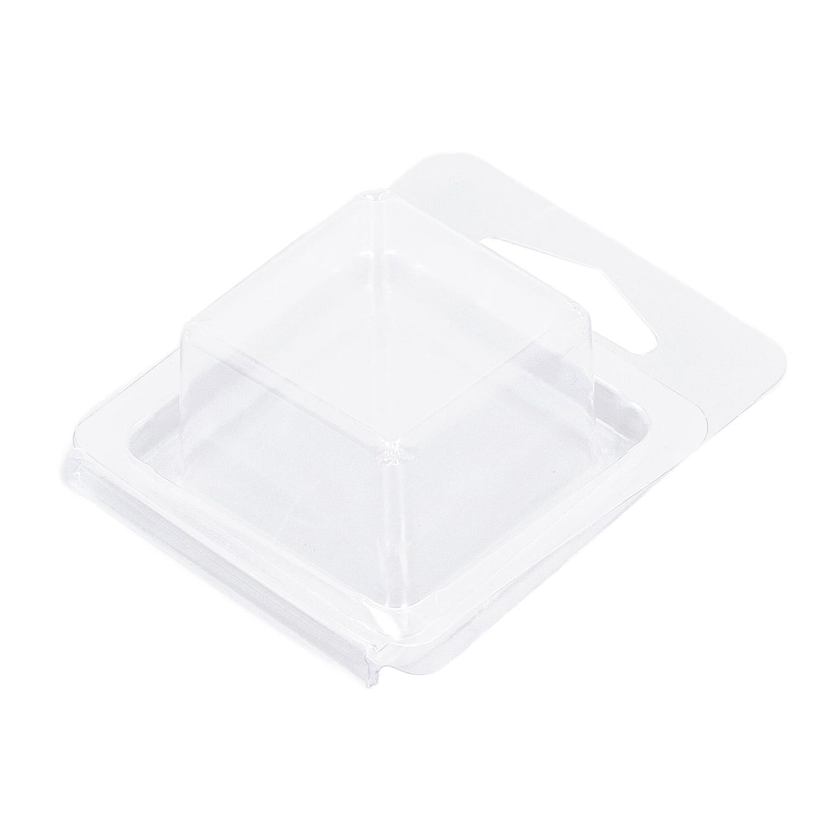 100PCS Wax Melt Molds Calmshell PET Separate Transparent Hanging Hole Empty Wax Melt Container for DIY Candles Chocolate Rectangle