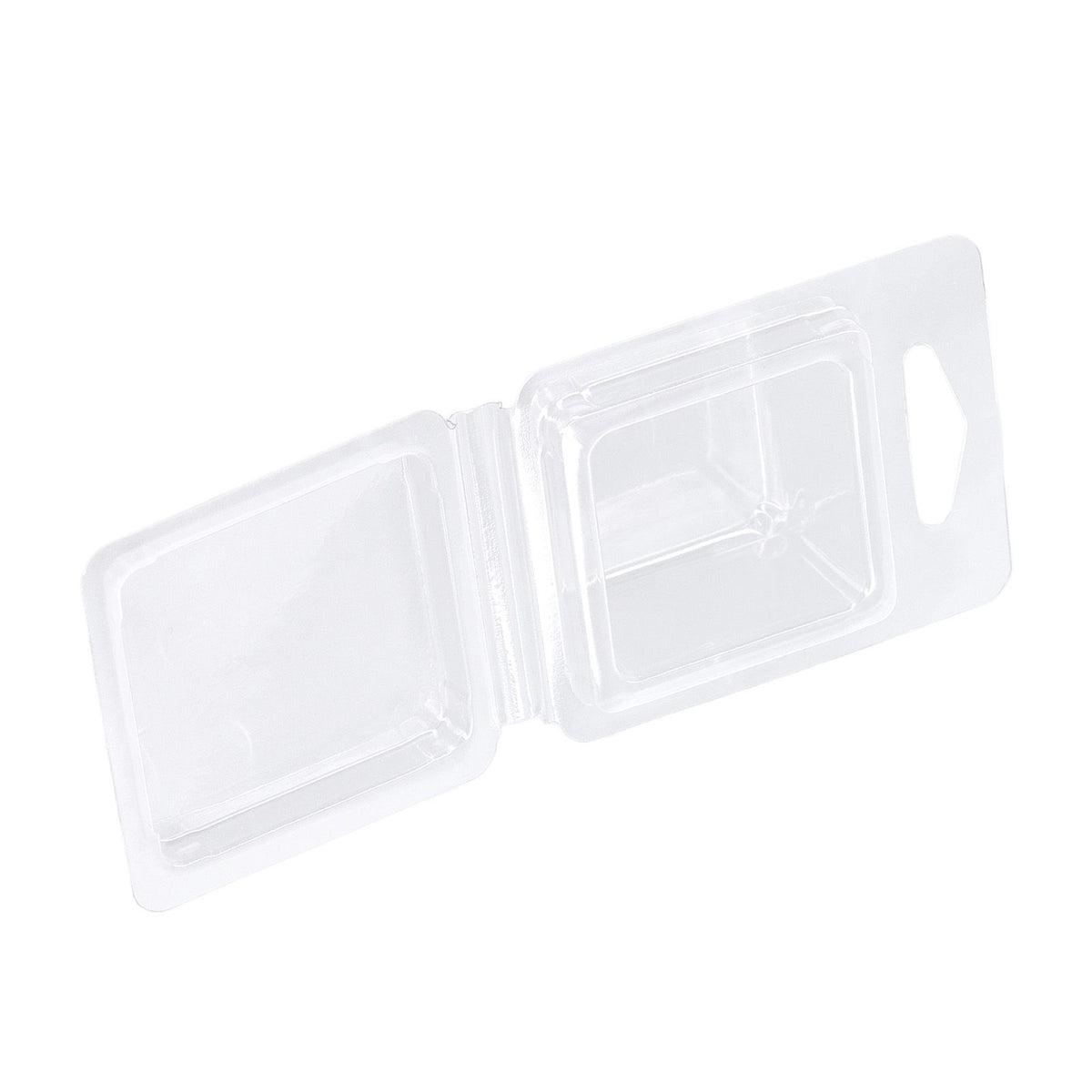 100PCS Wax Melt Molds Calmshell PET Separate Transparent Hanging Hole Empty Wax Melt Container for DIY Candles Chocolate Rectangle