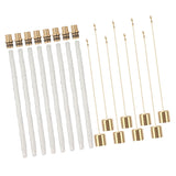 8Pack Wine Bottle Torch Kit Long Life Torch Wicks Brass Torch Wick Holders Caps Wine Bottle Torch for Garden Patio - Front View
