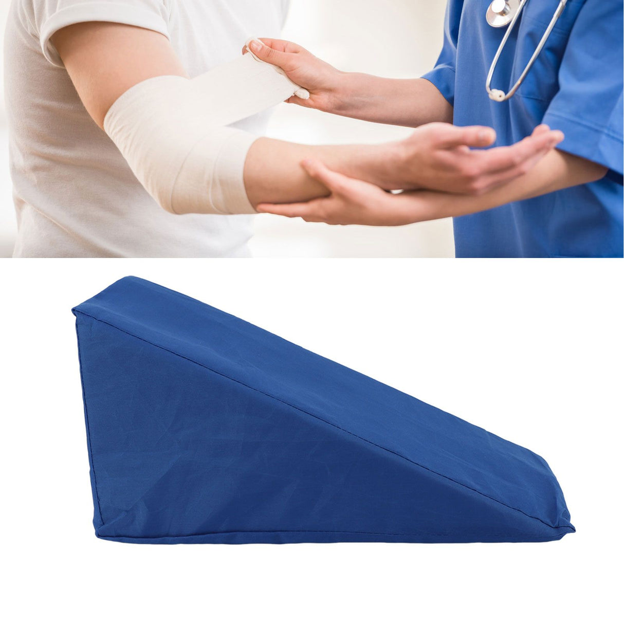 Arm Elevation Pillow Arm Wedge Elevating Pillow for Sleeping Broken Arm Recovery Protect Elbow Arm Wedge Pillow Triangle Blue
