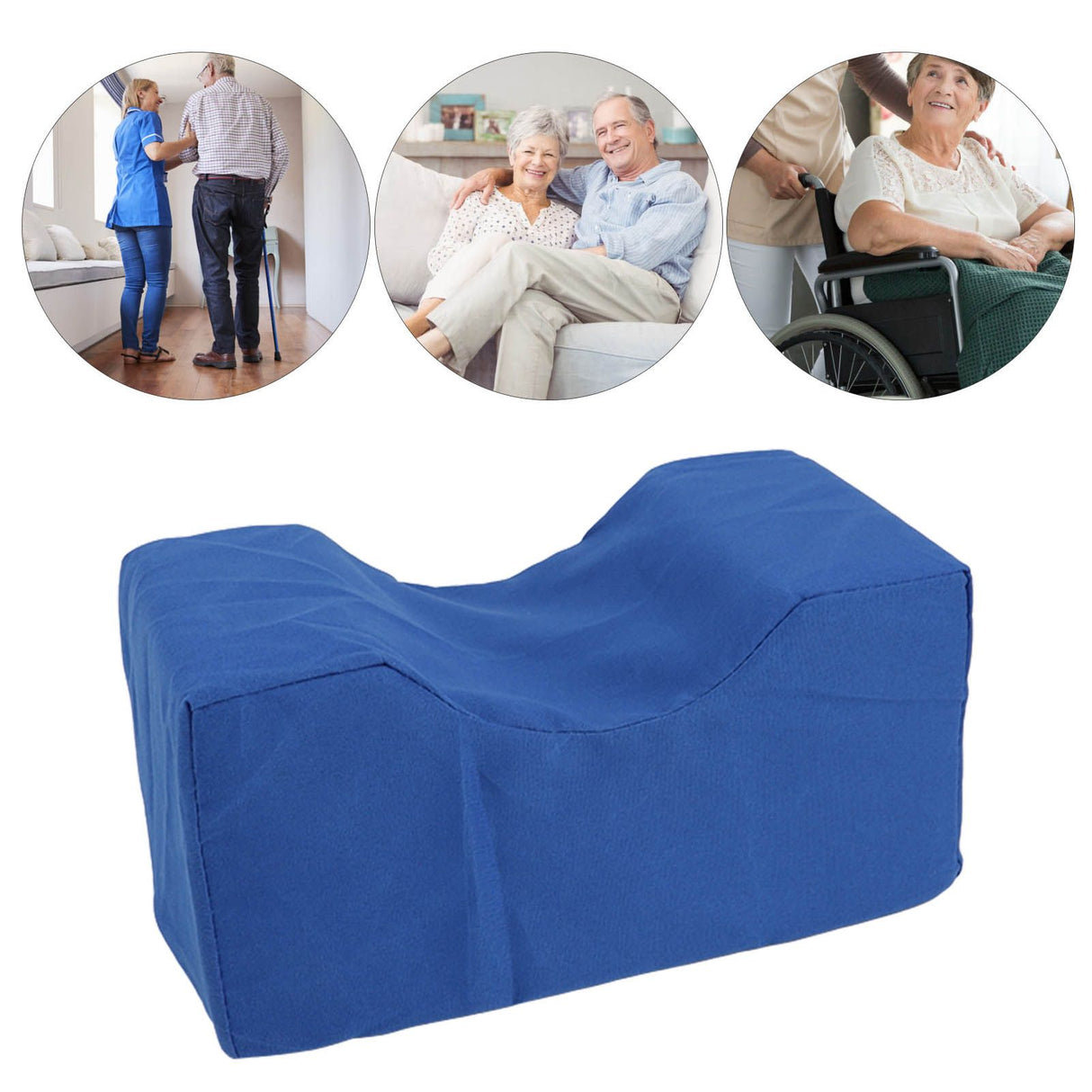 Ankle Pillow Foot Elevator Sponge Breathable Anti Bedsore Cushion Leg Rest Elevating Pad for Elderly Patient Injury Relieve Blue