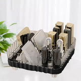 Makeup Organizer with Multiple Compartments Anti Slip Plastic Vanity Makeup Organizer for Cosmetics Lipsticks Jewelry Transparent Black