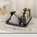 Makeup Organizer with Multiple Compartments Anti Slip Plastic Vanity Makeup Organizer for Cosmetics Lipsticks Jewelry Transparent Black